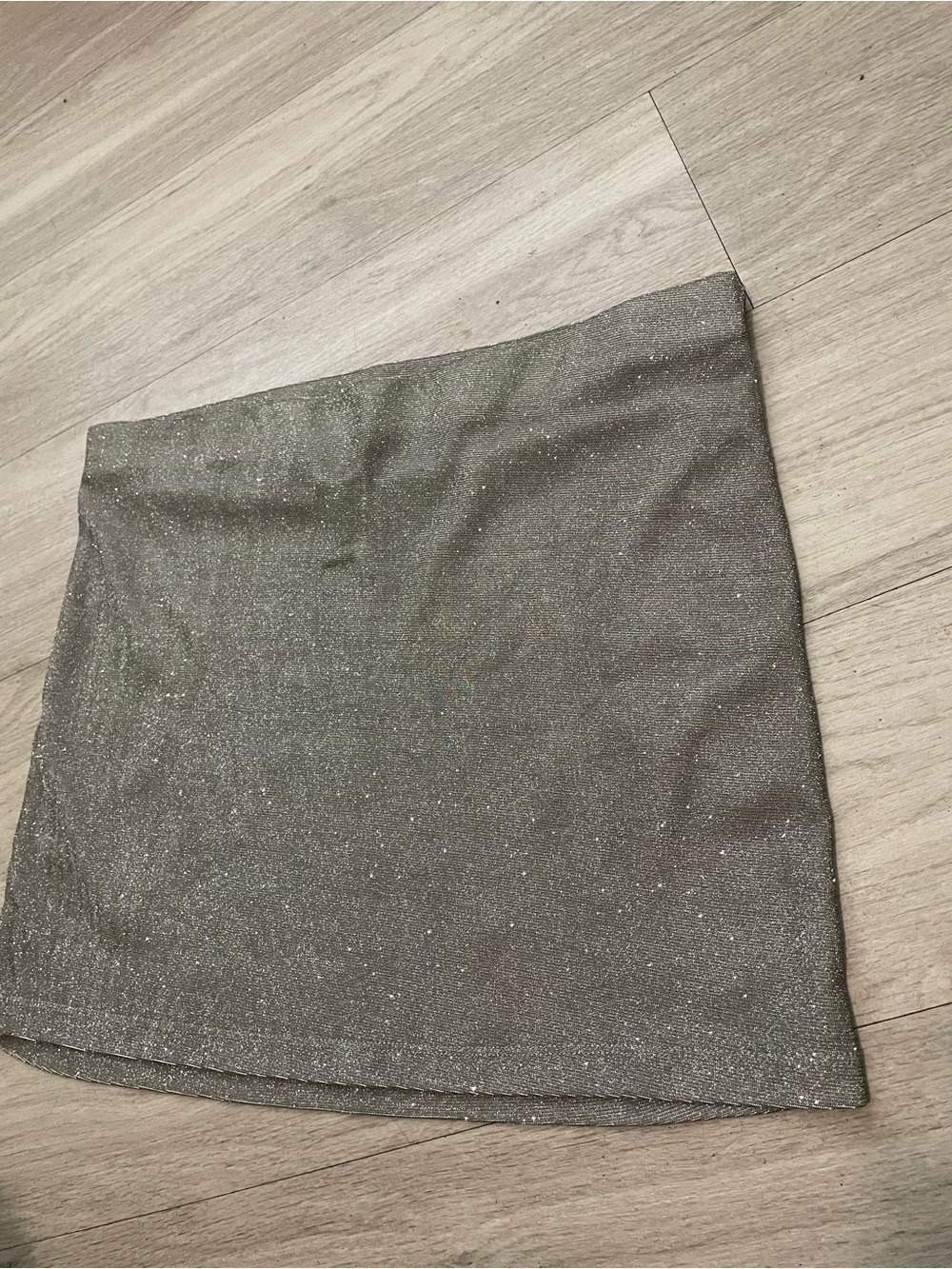 wild fable Metallic Silver Glitter Mini Skirt